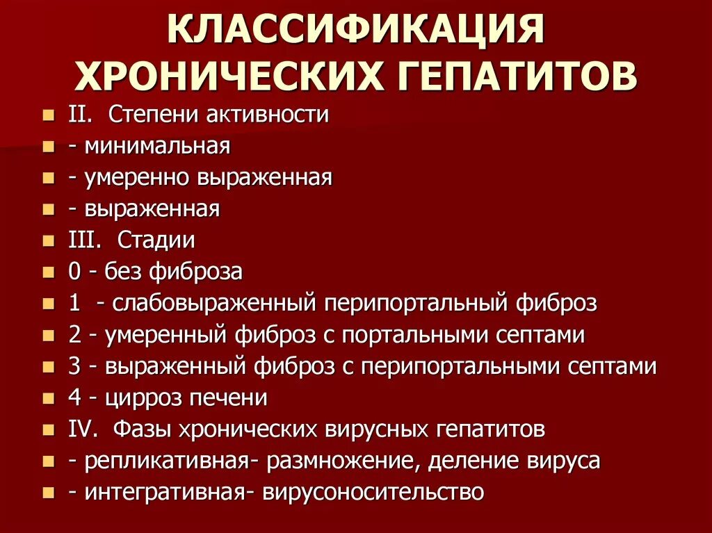 Хроническая гепатит степень