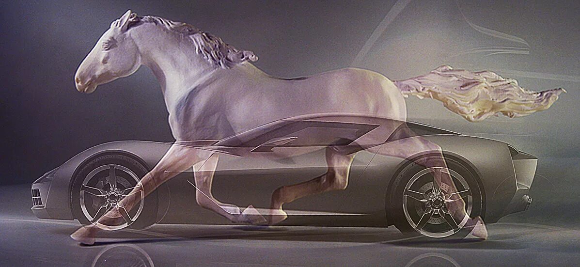 Сколько лошадей у человека. Машина с лошадью. Железный конь машина. Лошадь и автомобиль. Лошадь рядом с машиной.