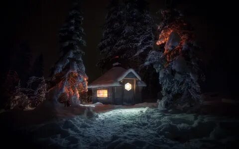 Рабочий стол зима ночь