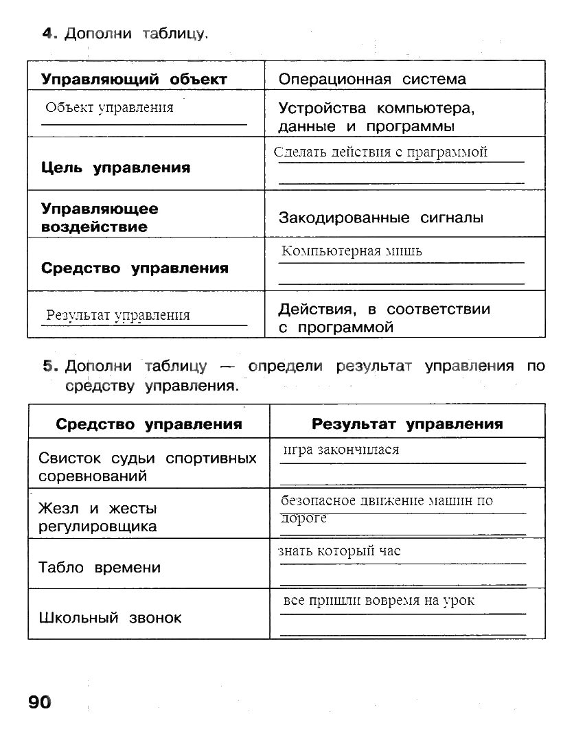 ГДЗ по Информатике 4 класс страница 90 рабочая тетрадь часть 2 Матвеева, Челак