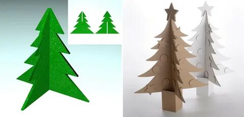 Как сделать легкую елку из картона