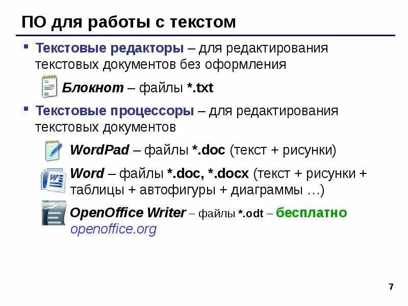 Считать текст из файла с. По для работы с текство. работа по тексту. текстовые редакторы это прикладные программы. текстовые файлы блокнот.