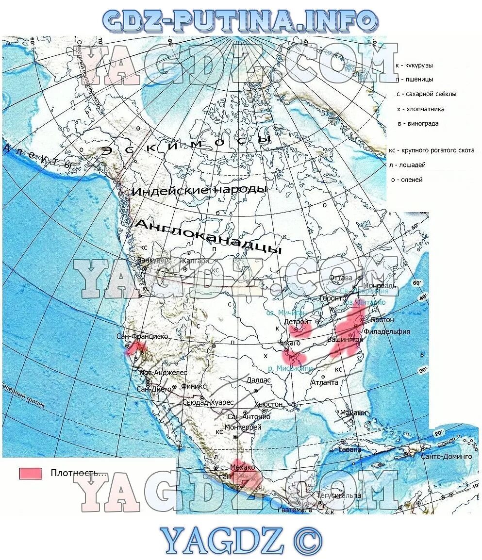 Карта Северная Америка 7 класс география контурная карта.