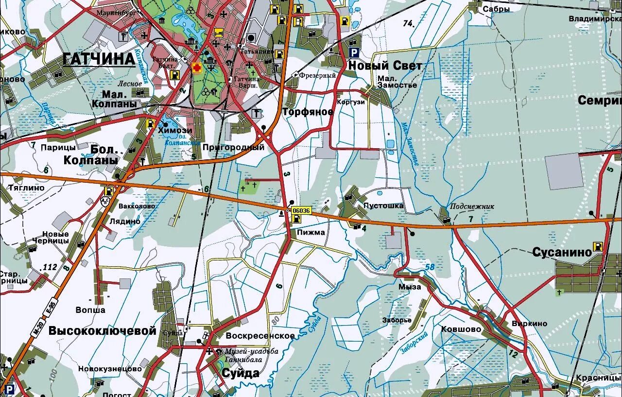 Расписание гатчина большие колпаны. Карта Гатчины и Гатчинского района. Гатчина на карте Ленинградской области. Карта Гатчинского района Ленинградской области. Пижма Гатчинский район на карте.