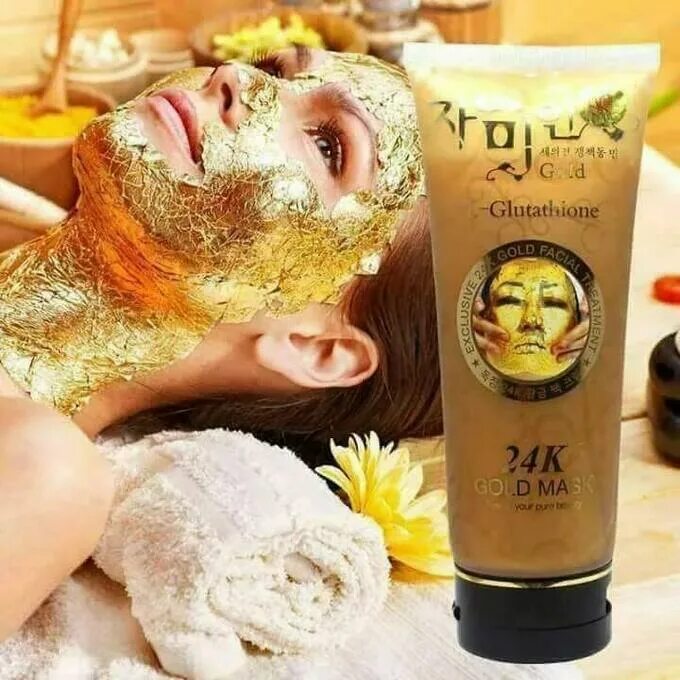 Маска Gold Collagen Золотая для лица 24 k. Маска-пленка с золотом 24к l-Glutathione, 220 мл. / L-Glutathione 24k Gold Mask, 220 ml.. Маска для лица 24к Gold Корея. Маска пленка 24 к Gold Mask. Корейские золотые маски