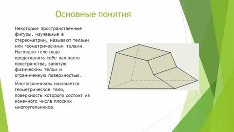 Основные пространственные фигуры в стереометрии