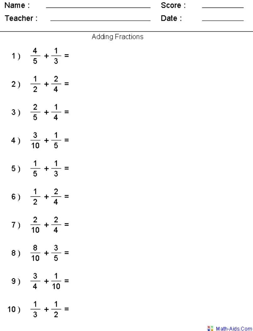 Adding. Multiplying fractions. Adding fractions. Multiplication of fractions. Addition and Subtraction of fractions Worksheet.