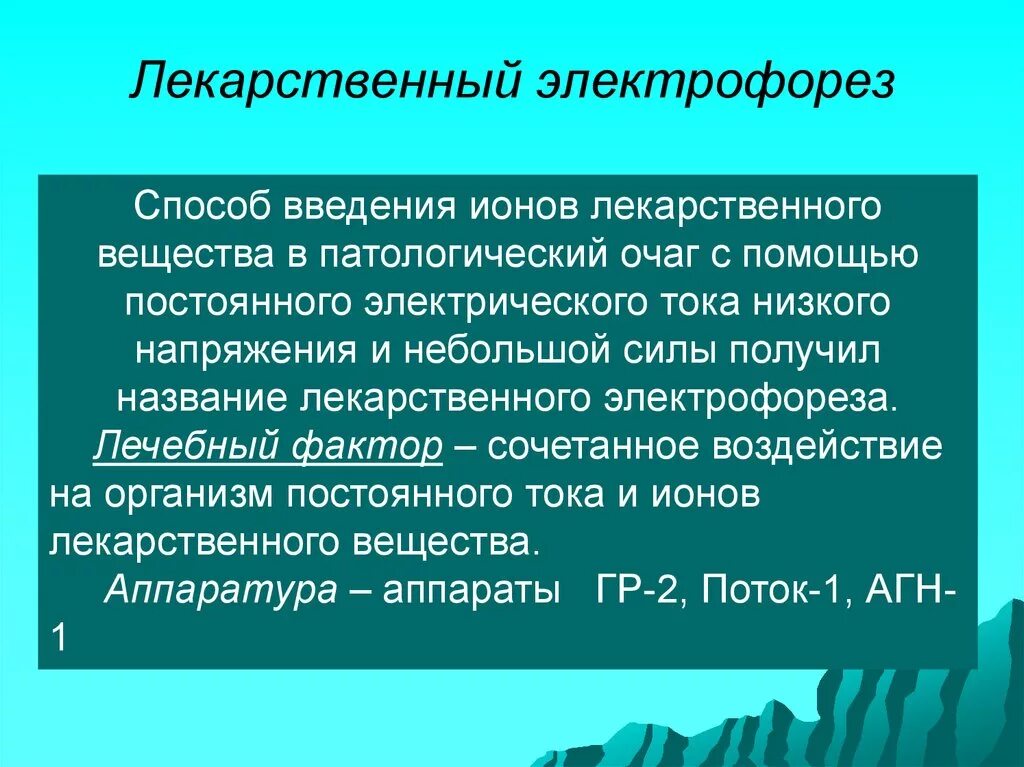 Лекарственный электрофорез тест