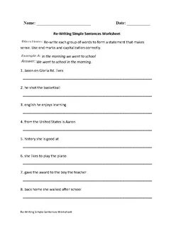 Simple sentences in english