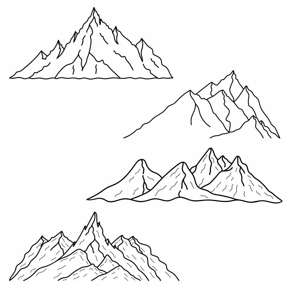 Горы карандашом. Горы раскраска для детей. Горы расскарроскf. Рисунки горы легкие.