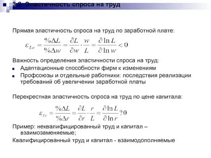 Спрос на труд заработная плата
