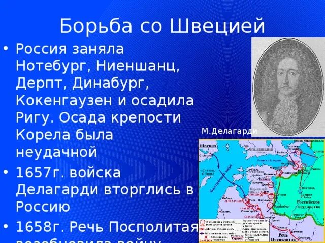 Борьба со швецией 7 класс история россии