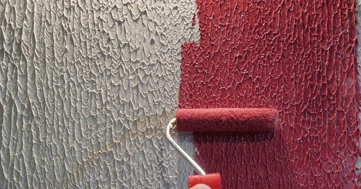 Крашеная декоративная штукатурка. Фактурные неровности поверхности. Окраска декоративной штукатурки. Фактурная отделка стен. Штукатурная краска.