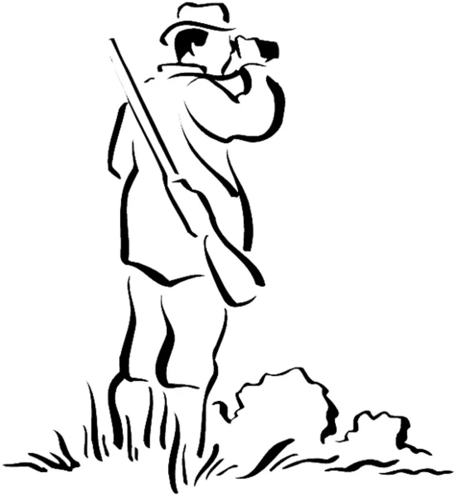 Раскраска охотник с ружьем для детей. Охотник раскраска для детей. Как нарисовать охотника. Охотник рисунок. Охотник рисунок карандашом.