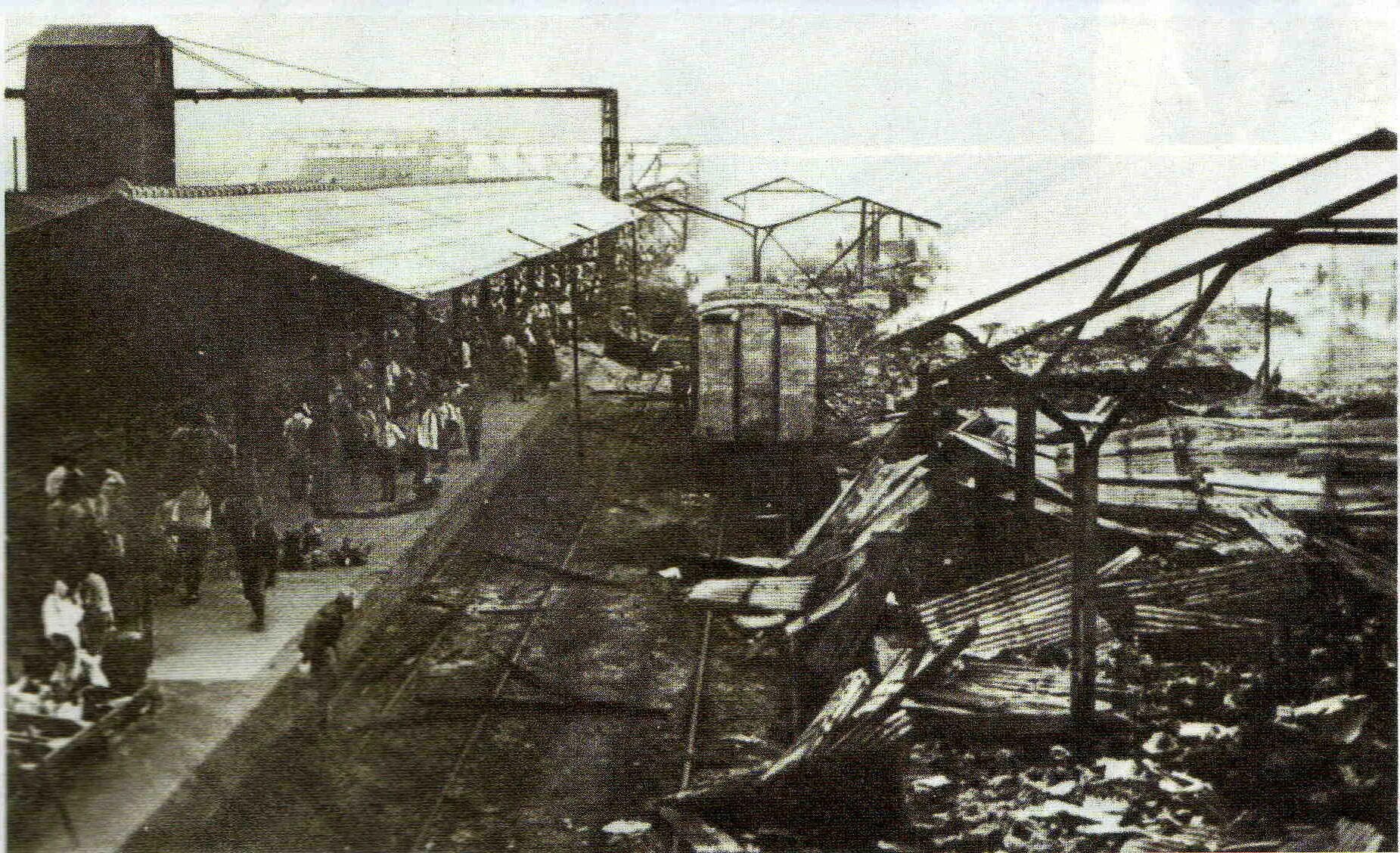Мга 1941. Разрушенный завод в японии 1945. фотографии станция мга 1941.