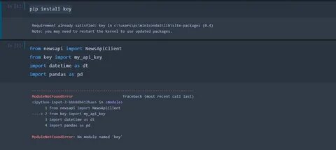 No module named pandas