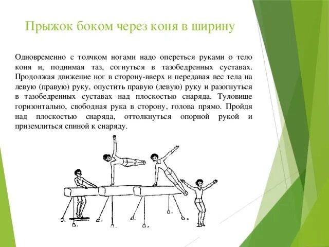 Как называется прыжок выполняемый через коня. Техника выполнения опорного прыжка через коня. прыжок через коня боком техника выполнения. опорный прыжок боком техника выполнения. прыжок через коня в ширину.