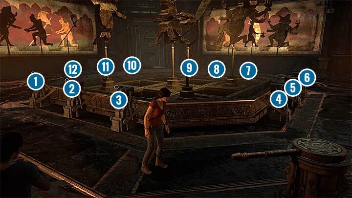 Uncharted lost прохождение. Анчартед 5 головоломка с тенями. Анчартед 4 головоломка с тенями. Uncharted утраченное наследие головоломка с тенями. Uncharted 3 головоломка.