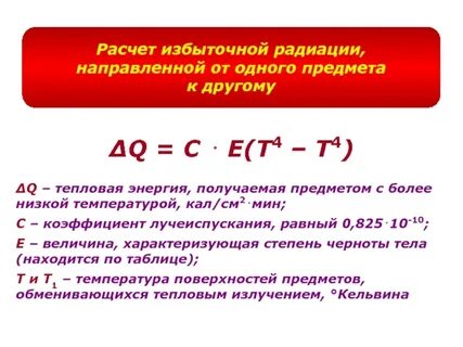 Расчет излучений