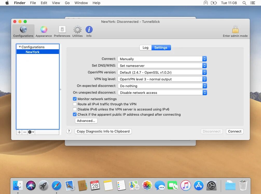 Openvpn client mac os. Openvpn mac. tunnelblick. openvpn интерфейс. конфиг tunnelblick.