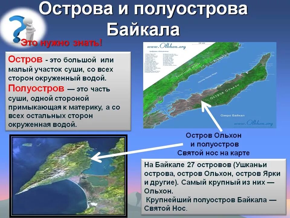 Перечислите большие острова. Самый крупный остров Байкала. Полуостров Байкала. Острова и полуострова Байкала. Остров и полуостров разница.