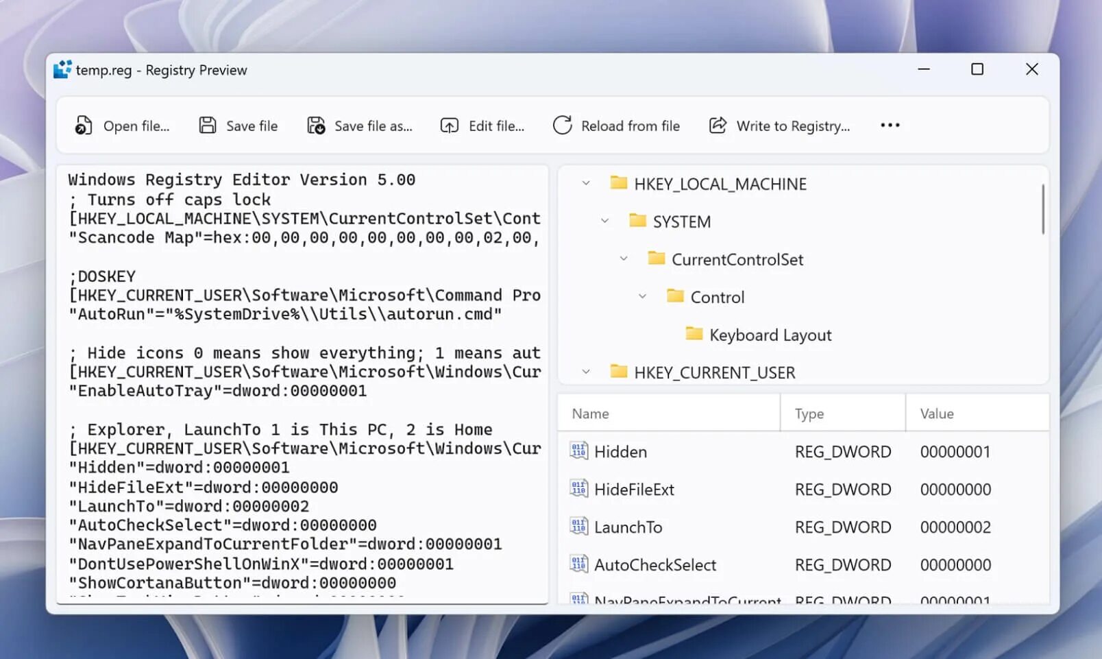 Windows registry files. Windows registry files