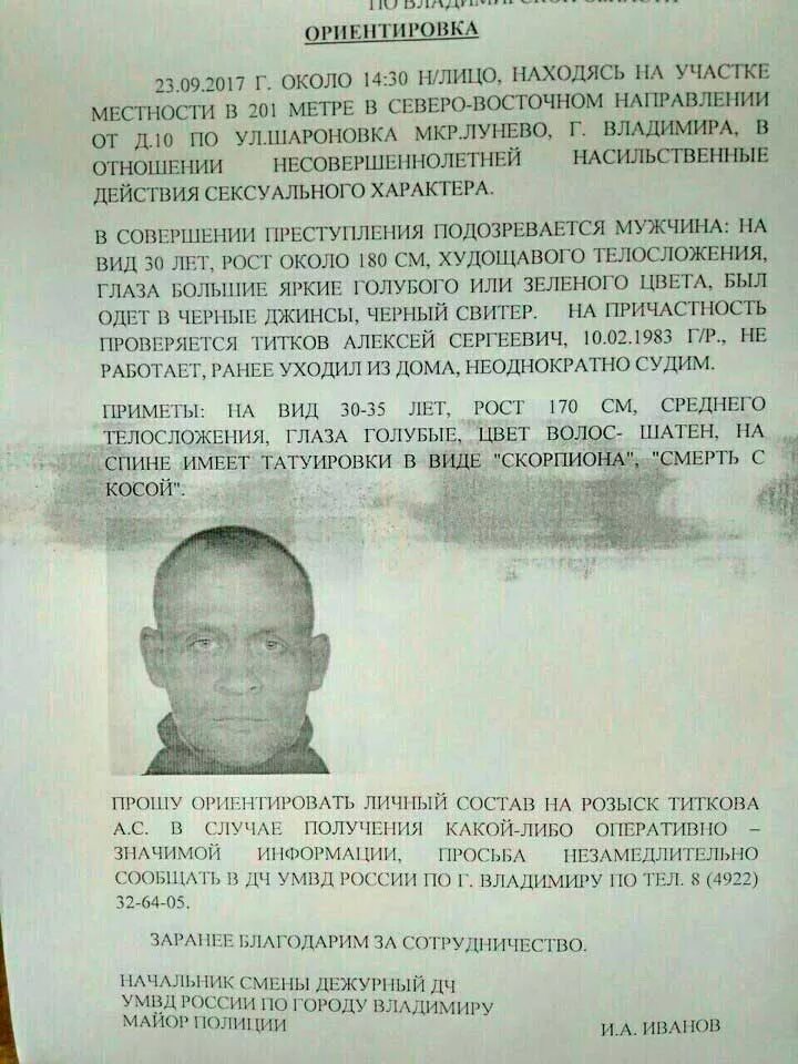 Структура ориентировки