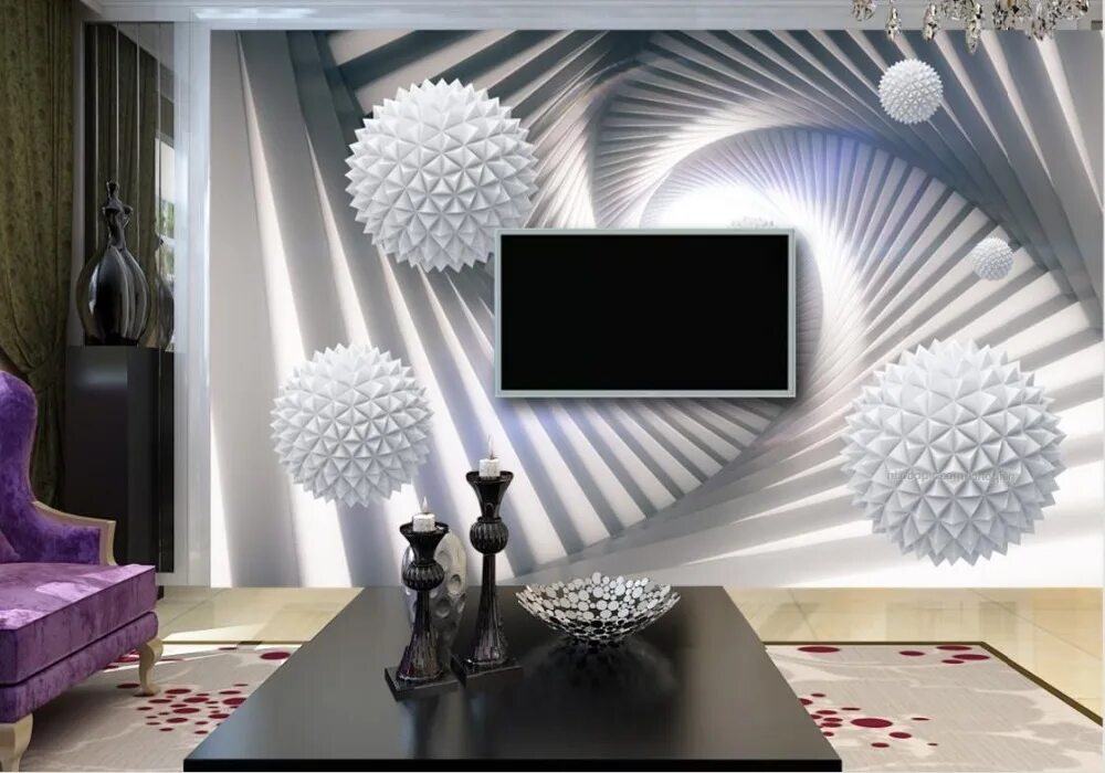 Обои шары в интерьере 3д Vivyet Peel and stick wall mural Puzzle Tunnel Wall murals, Wall murals bedr
