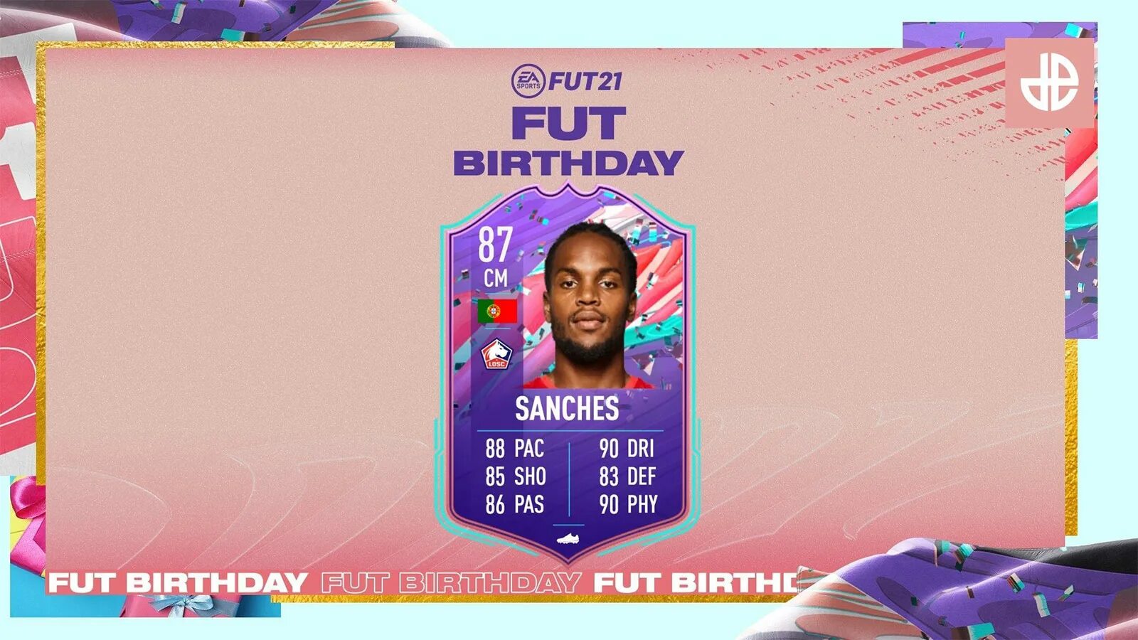 Fut birthday. Санчес карточка ФИФА. Ренату Санчес ФИФА. Ренату Саншеш карточка. Ренато Саншеш ФИФА 18.