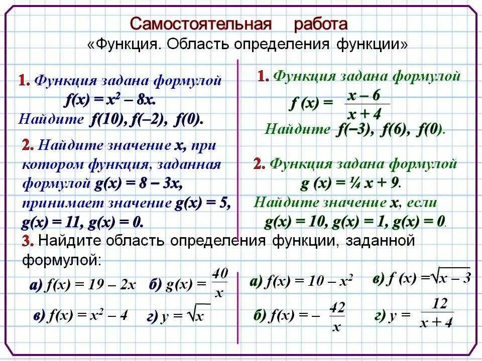 F x x 1 2 x2 9. Задания на область определения функции 8 класс. Область определения функции формула. Как найти область определения функции формула. Область определения функции по заданной формуле.