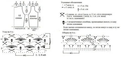 Жилет крючком со схемой и описанием