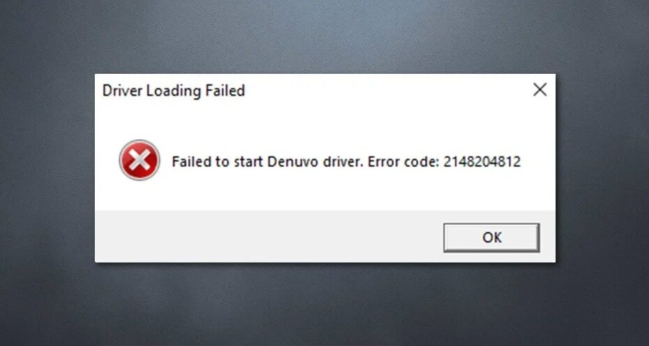 Failed to start driver error code 2148204812