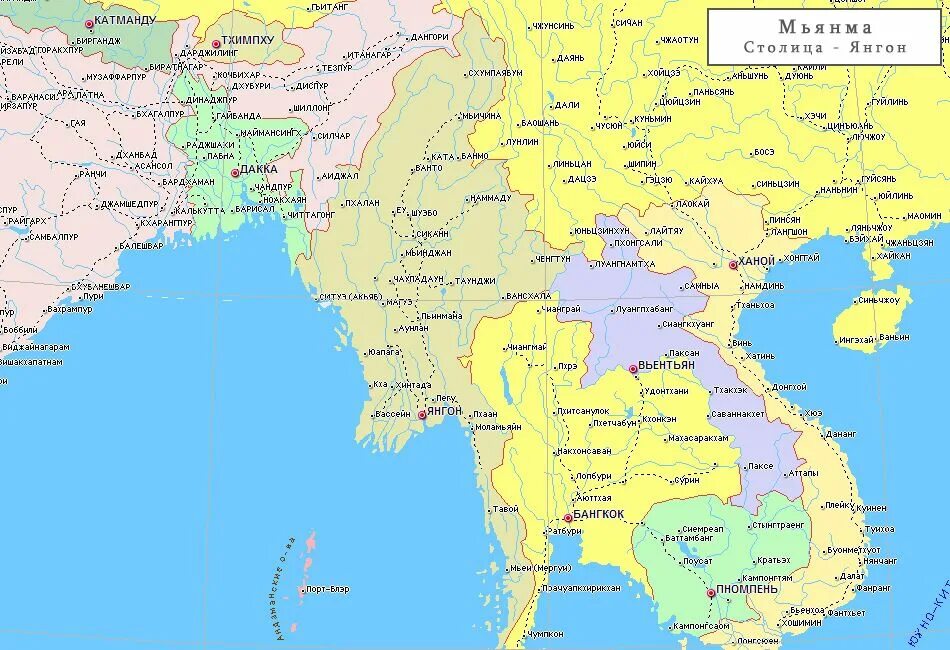 Где находится государство бангладеш. Мьянма политическая карта. Дакка Бангладеш на карте. Государство Бирма на карте. Столица Мьянмы на карте.