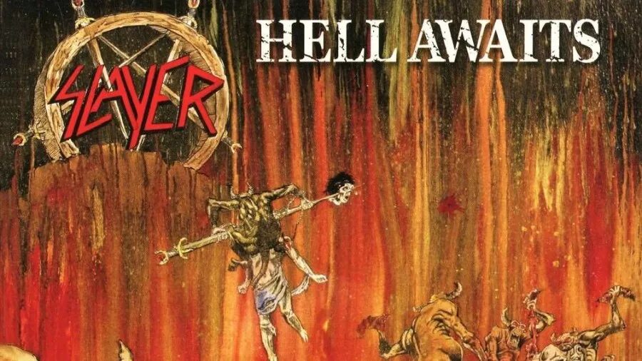 Slayer awaits. Slayer awaits. Hell awaits обложка. Slayer hell awaits 1985. Slayer hell awaits.
