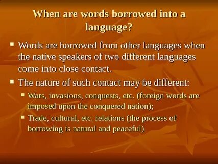 Borrowing words