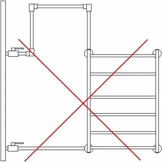 Боковое правое подключение полотенцесушителя