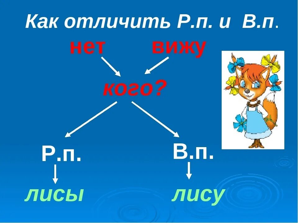 Как отличить 1 2 от 3 4. Родительный и винительный падеж. Как различить винительный и родительный падеж. Родительный винительный падеж отличить. Отличить винительный от родительного.