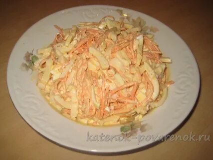 Салат кальмар яйцо морковь лук