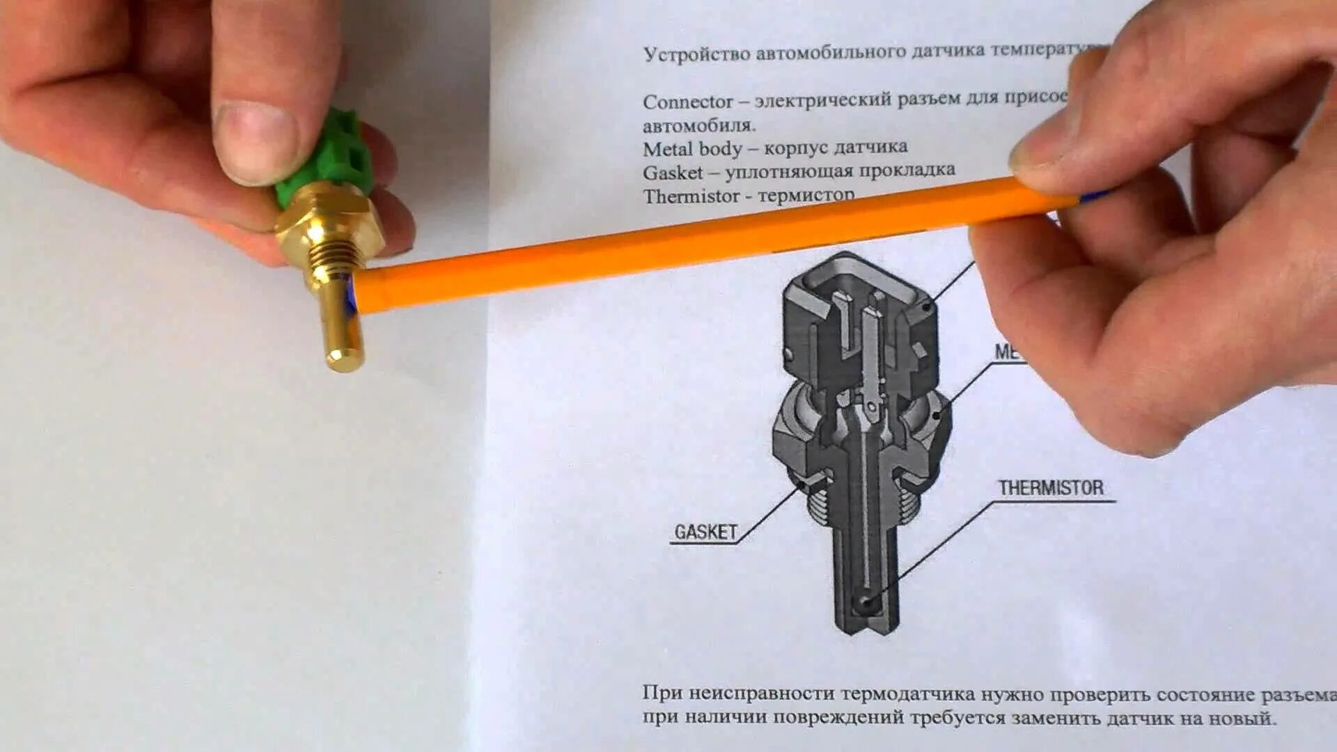 Датчик температуры внутри. Устройство датчика температуры охлаждающей жидкости двухконтактный. Устройство датчика температуры двигателя. Конструкция датчика температуры. Принцип работы датчика температуры.