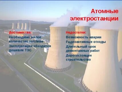 Достоинства и недостатки аэс