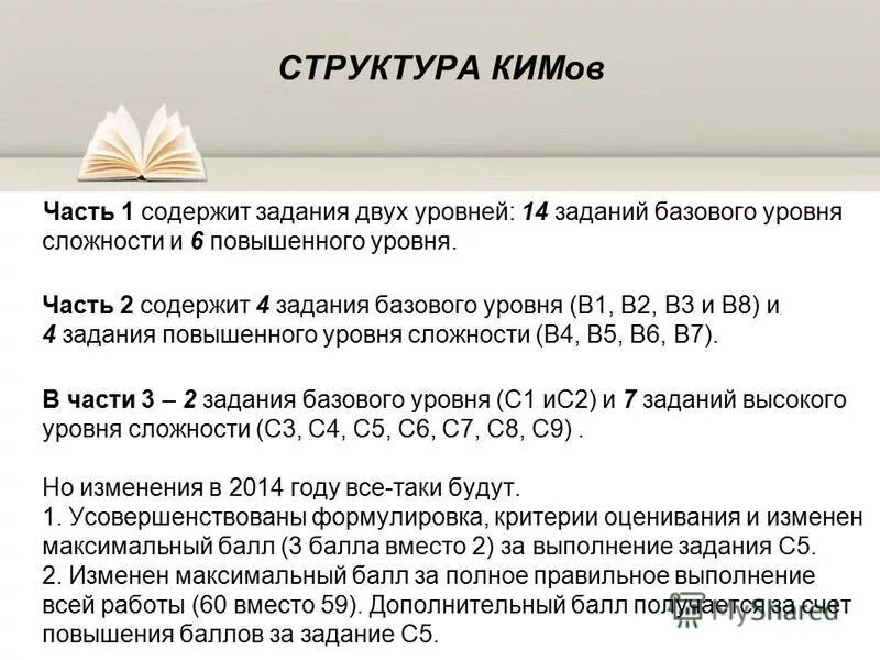 Задания базового и повышенного уровня сложности