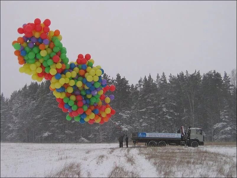 Сколько поднимает воздушный шарик. Полет на гелиевых шарах. Воздушные шары с фурой.