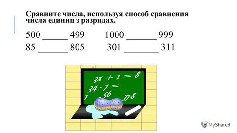 Сравните числа используя