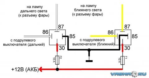 Подключение освещения через реле