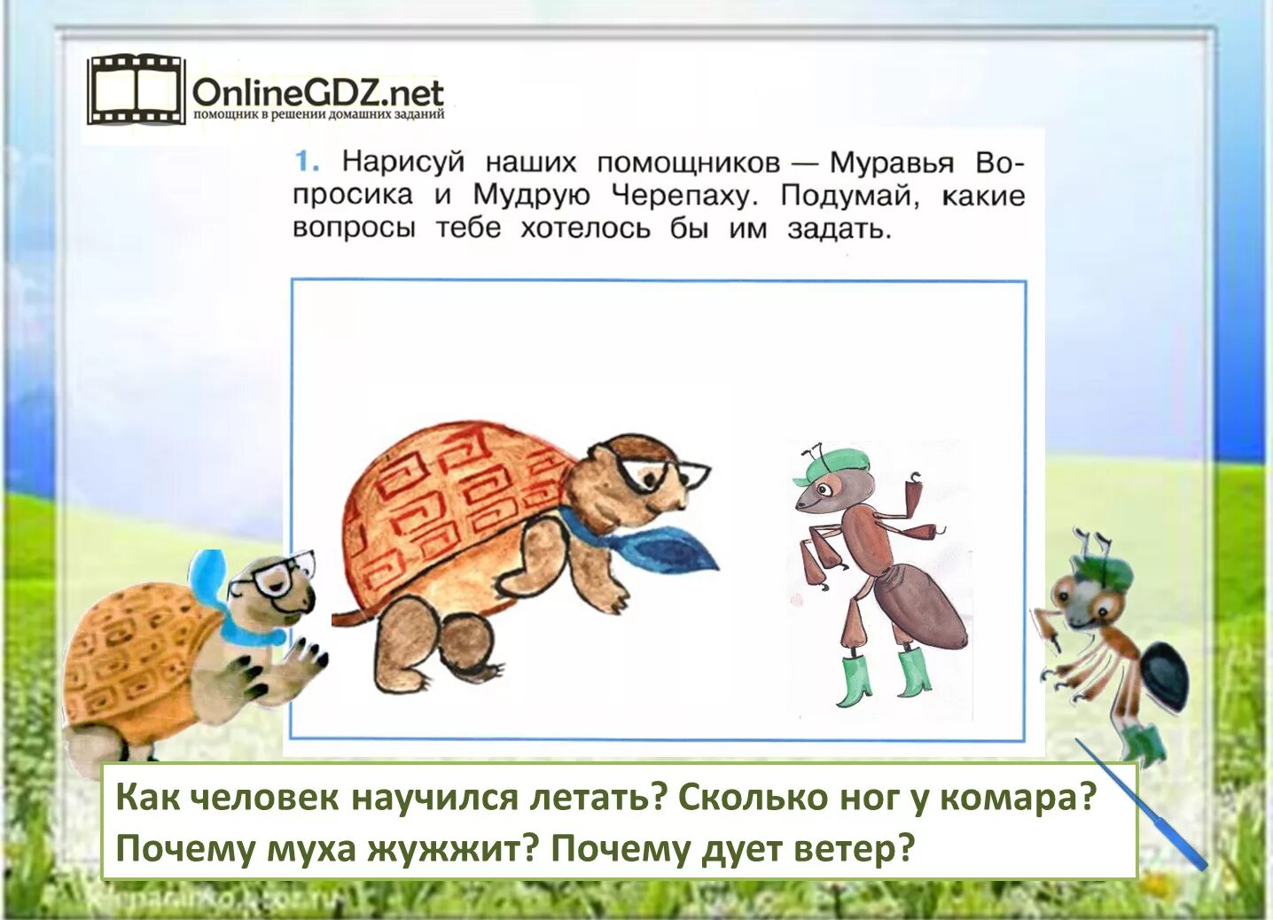 Мудрая черепаха просит тебя рассказать о водных. Муравьишка окружающий мир. Мудрая черепаха. Муравей вопросик и мудрая черепаха. Муравей вопросик окружающий мир 1 класс.