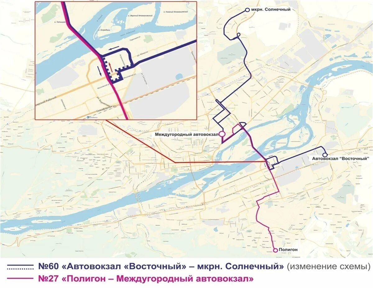 Изменения маршрута движения. Схема движения маршрутов Красноярск. Схема движения автовокзал Красноярск. Маршрут движения 60 автобуса Красноярск. Изменение схемы движения.