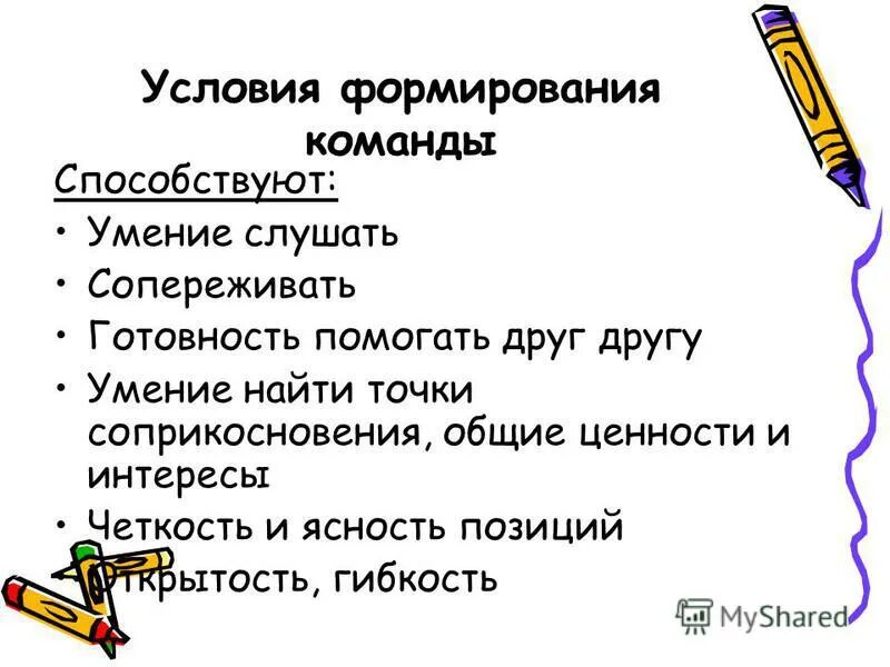 Презентация по командообразованию. Стадии формирования групп / команд. Основные принципы управления командой. Принципы формирования команды проекта. Принципы формирования команды.