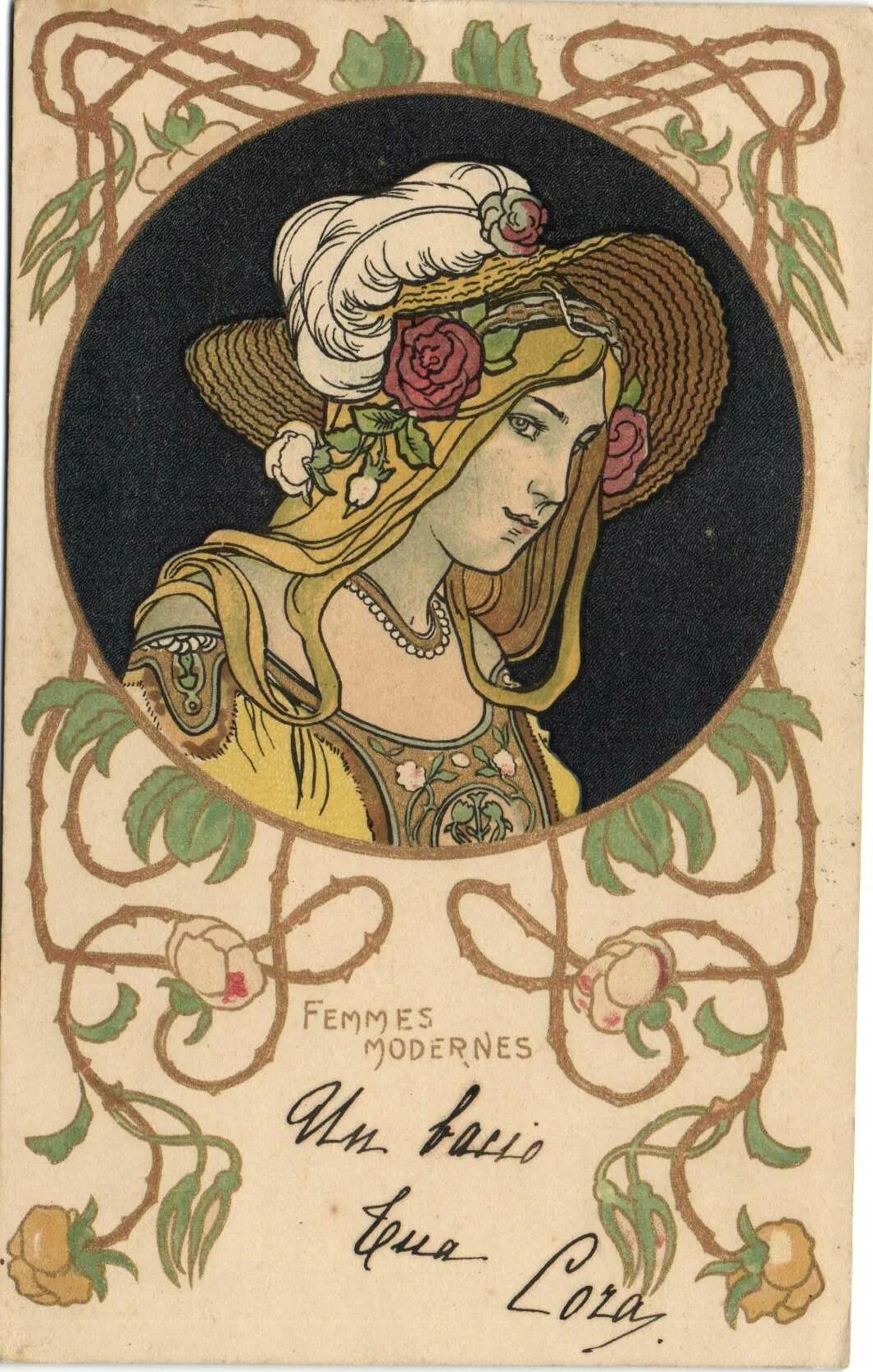 открытки в стиле модерн. художник - иллюстратор gaspar camps. роза арт нуво. открытка в стиле модерн. открытки в стиле ар нуво.