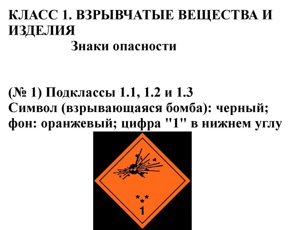 Взрывчатые вещества и изделия знак опасности. Класс 1 взрывчатые вещества и изделия. Подклассы взрывчатых веществ 1 класса. Технология и организация перевозки опасных грузов презентация.