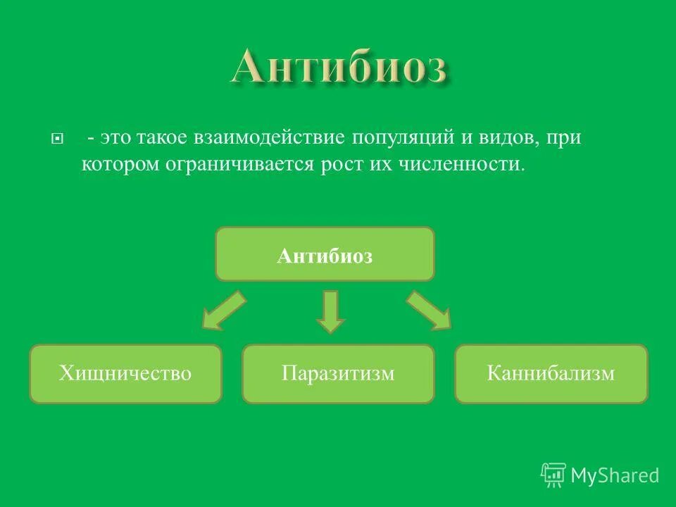 Типы взаимодействия популяций разных видов таблица